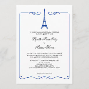 Invitation à un mariage élégant dans la Tour Eiffe