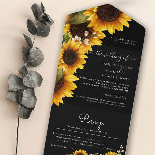 Invitation à un mariage élégant de tournesols