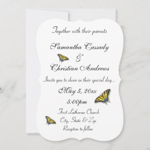 Invitation à un mariage élégant pour papillon Swal