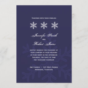 Invitation à un mariage hivernal pour le flocon de