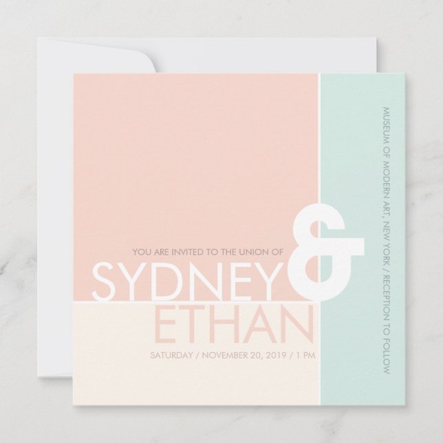 Invitation à un mariage moderne minimaliste simple (Devant)