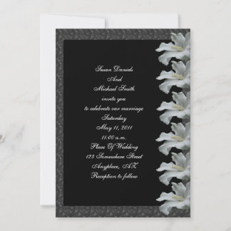 Invitation à un mariage noir à fleur d'Hibiscus bl