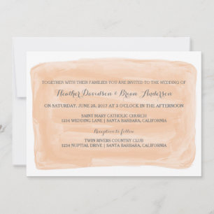 Invitation à un mariage orange aquarelle
