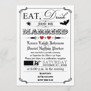 Invitation à un mariage Poster vintage - Halloween