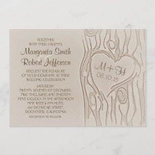 invitation à un mariage rustique dans un arbre scu