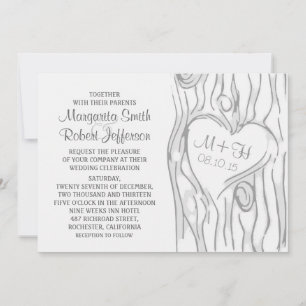 invitation à un mariage rustique dans un arbre scu