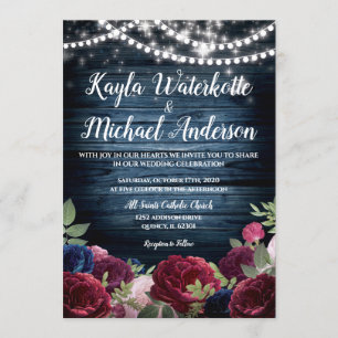 Invitation à un mariage rustique floral en Bourgog