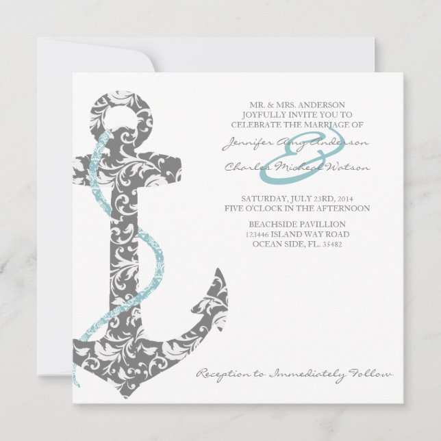 Invitation à un mariage sur la plage de Ancres Tur (Devant)