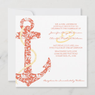 Invitation à un mariage sur la plage de Coral and