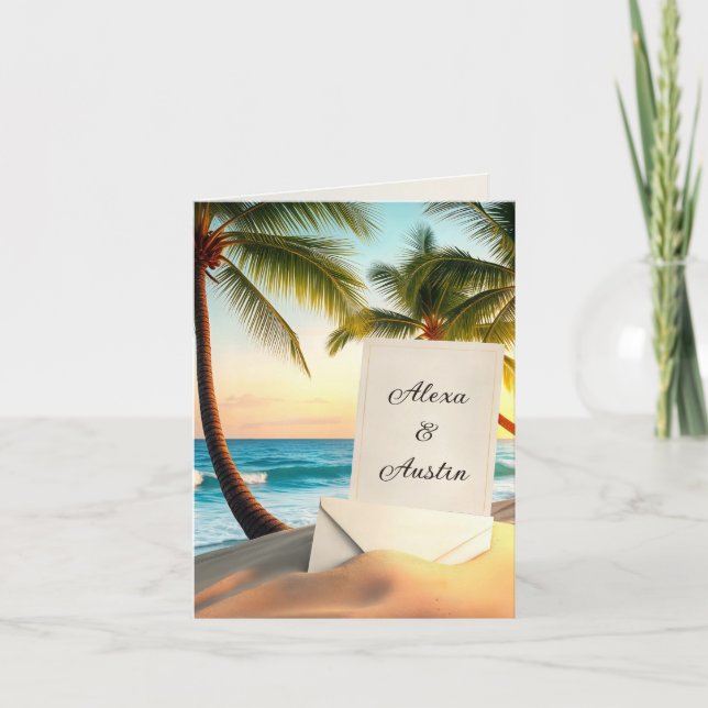 Invitation à un mariage sur l'île tropicale (Devant)