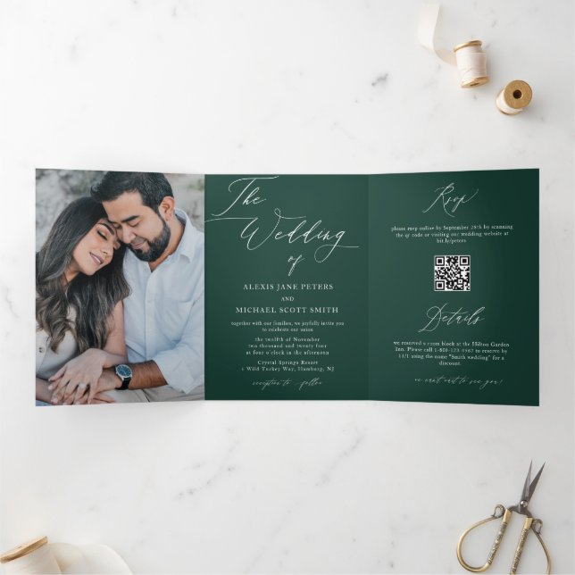 Invitation à un mariage tout-en-un de la calligrap (Intérieur)