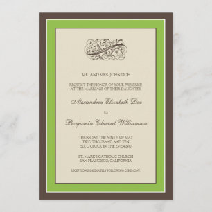Invitation à un mariage tout simple (pomme verte)