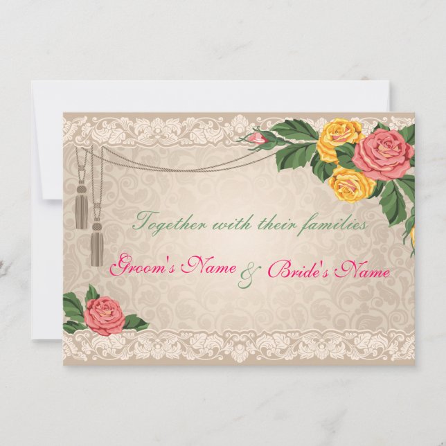 Invitation à un mariage vintage (Devant)