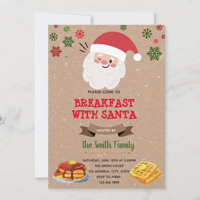 Invitation à un petit déjeuner avec le Père Noël (Devant)