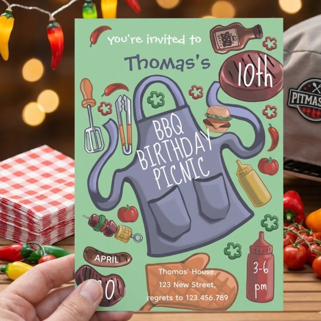 Invitation à un pique-nique BBQ d'anniversaire (Créateur téléchargé)
