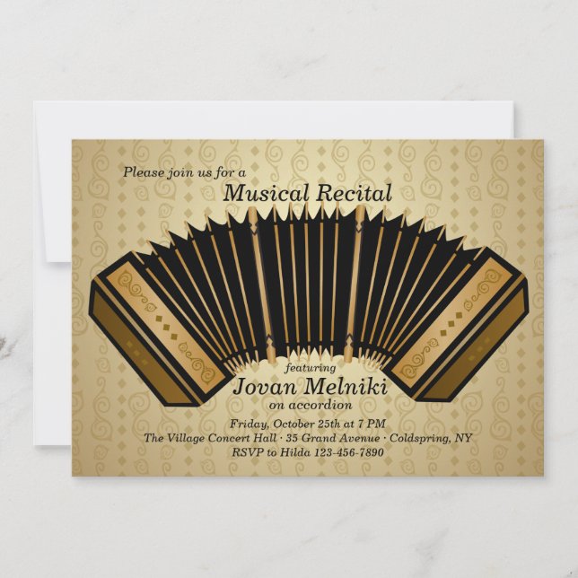 Invitation à un récital de musique d'accordéon (Devant)