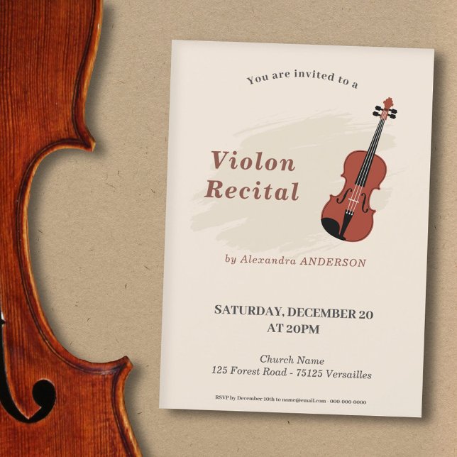 Invitation à un récital de musique de violon (Violin Music Recital Invitation)