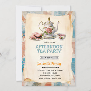 Invitation à un thé anglais de l'après-midi