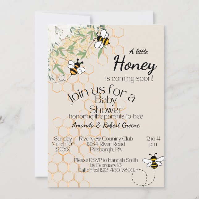 Invitation à une baby shower (Devant)