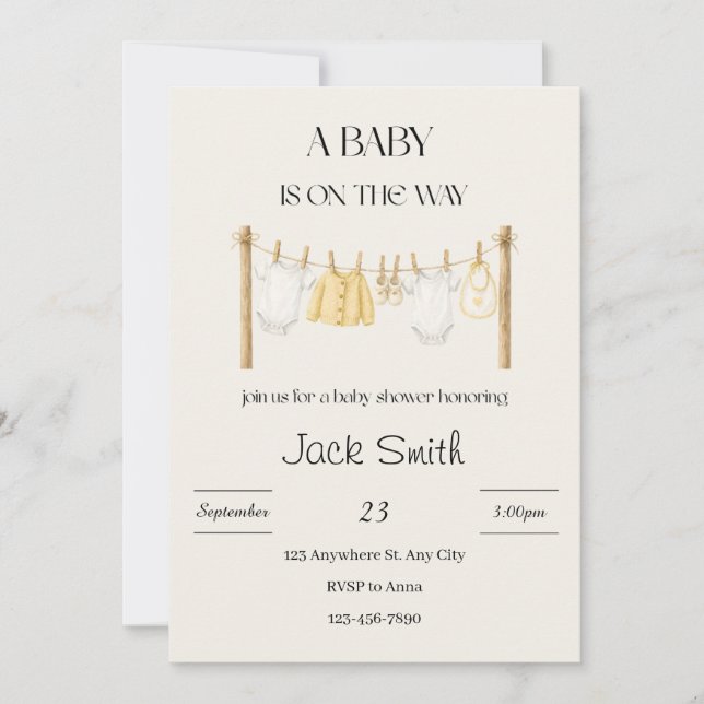 Invitation à une baby shower (Devant)