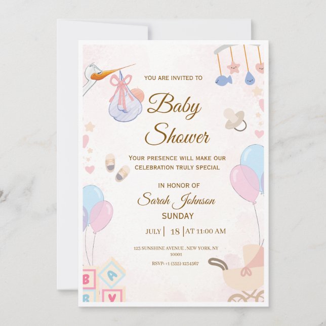 Invitation à une baby shower (Devant)