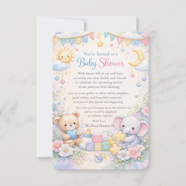 Invitation à une Baby Shower  (Devant)