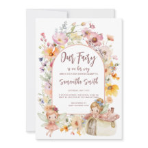 Invitation à une Baby Shower au Pays des Fées Ench