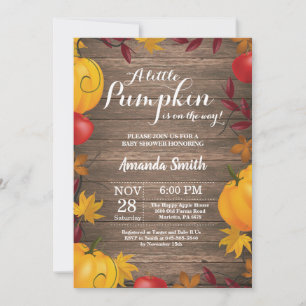 Invitation à une baby shower automnale rustique av
