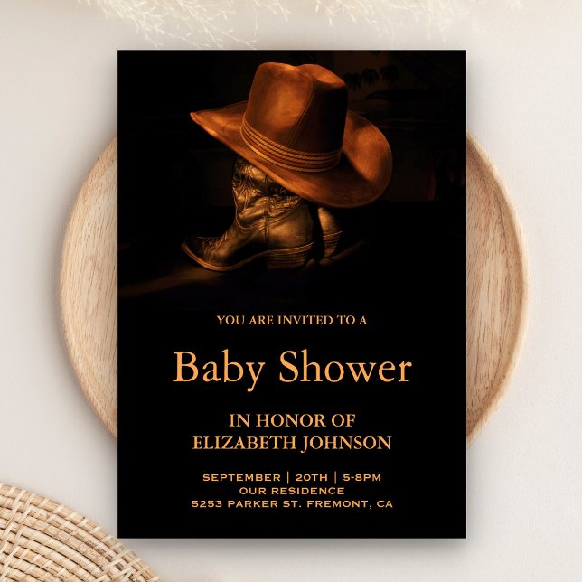 Invitation à une Baby Shower avec Chapeau et Botte (Créateur téléchargé)