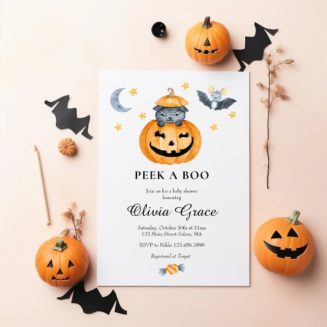 Invitation à une Baby Shower avec Citrouille de Ha (Créateur téléchargé)