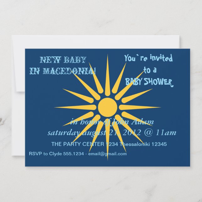 Invitation à une Baby Shower avec le drapeau de Ma (Devant)