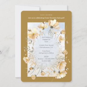 Invitation à une baby shower avec le pré de l'abei