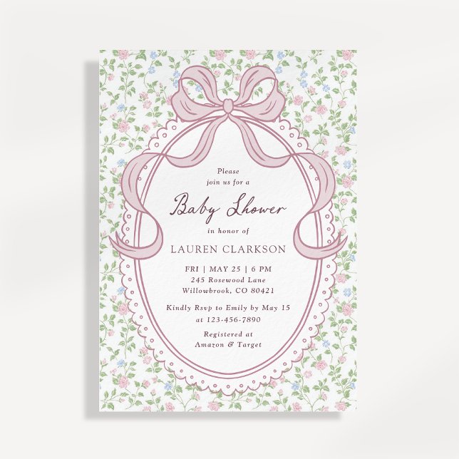 Invitation à une Baby Shower avec un arc Grandmill (Créateur téléchargé)