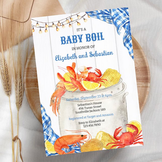 Invitation à une baby shower avec une ébullition d (Créateur téléchargé)