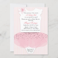 Invitation à une baby shower ballerine tutu