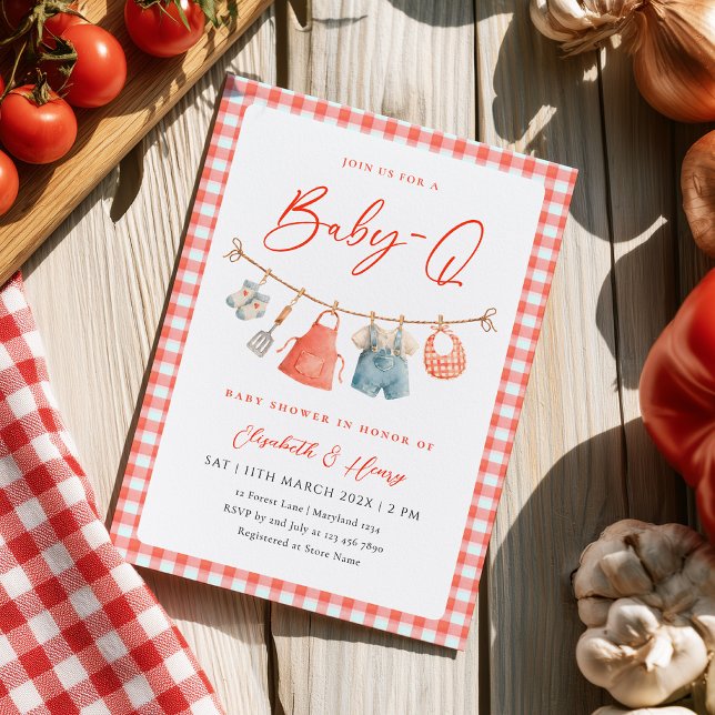Invitation à une baby shower Barbeque BBQ (Créateur téléchargé)