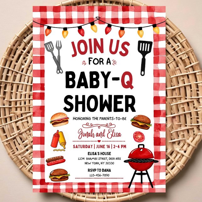 Invitation à une Baby Shower BBQ | Thème Grill & C (Créateur téléchargé)