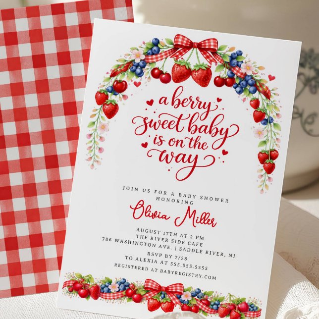 Invitation à une Baby Shower Berry Sweet (Créateur téléchargé)