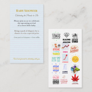 Invitation à une Baby Shower   Carte de tombola de