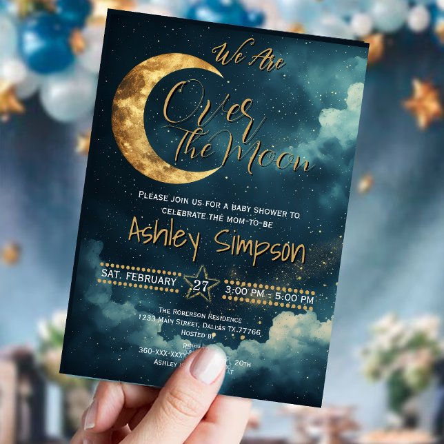 Invitation à une Baby Shower Céleste "Au-delà de l (Créateur téléchargé)