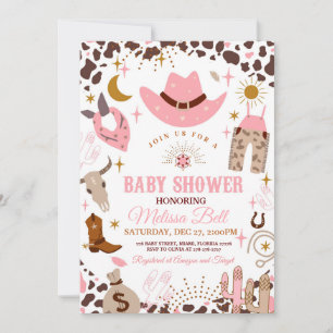 Invitation à une baby shower Cowgirl thème Far Wes