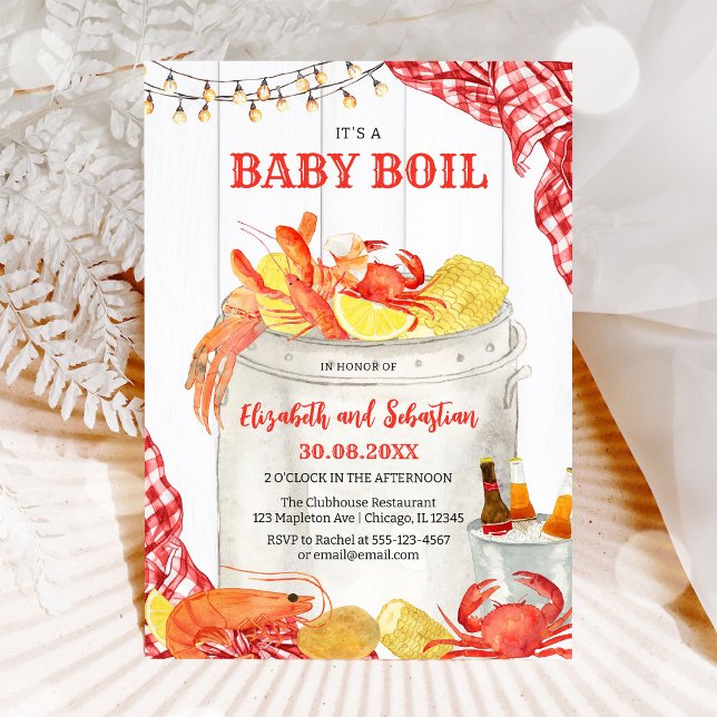 Invitation à une baby shower Crawfish Seafood Boil (Créateur téléchargé)