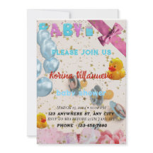 Invitation à une baby shower dans des couleurs viv