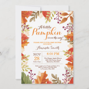 Invitation à une baby shower d'automne
