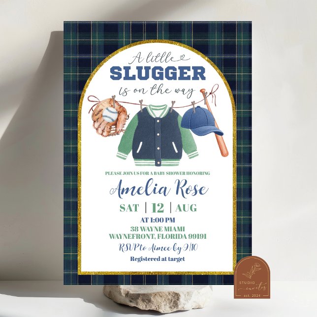 Invitation à une Baby Shower de baseball Preppy un (Créateur téléchargé)