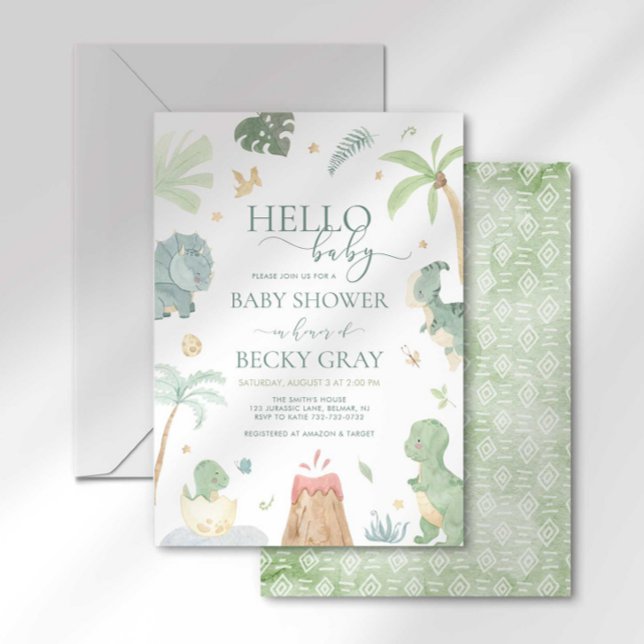 Invitation à une baby shower de dinosaure (Créateur téléchargé)