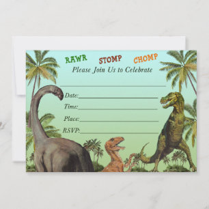 Invitation à une baby shower de dinosaures