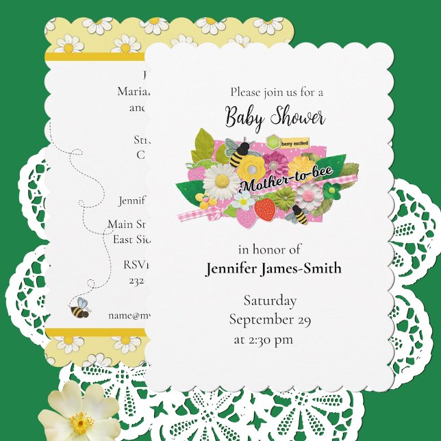 Invitation à une baby shower de future maman abeil (Créateur téléchargé)