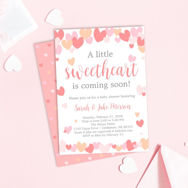 Invitation à une baby shower de la Saint-Valentin (Créateur téléchargé)