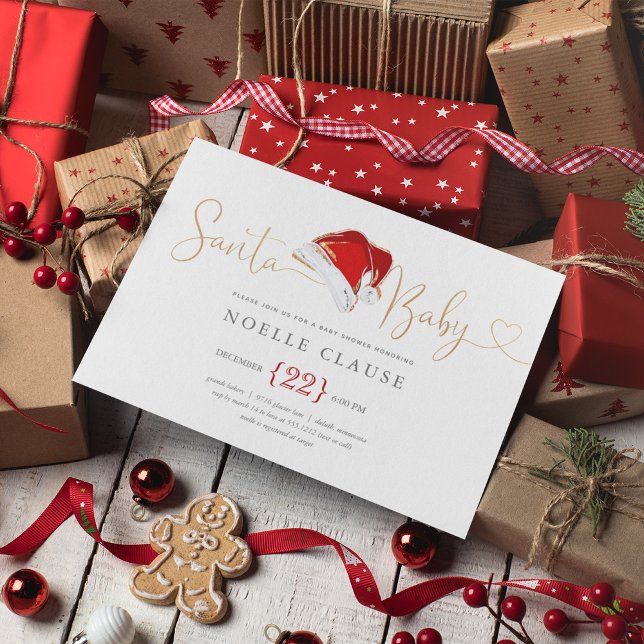 Invitation à une baby shower de Noël avec le Père  (Créateur téléchargé)